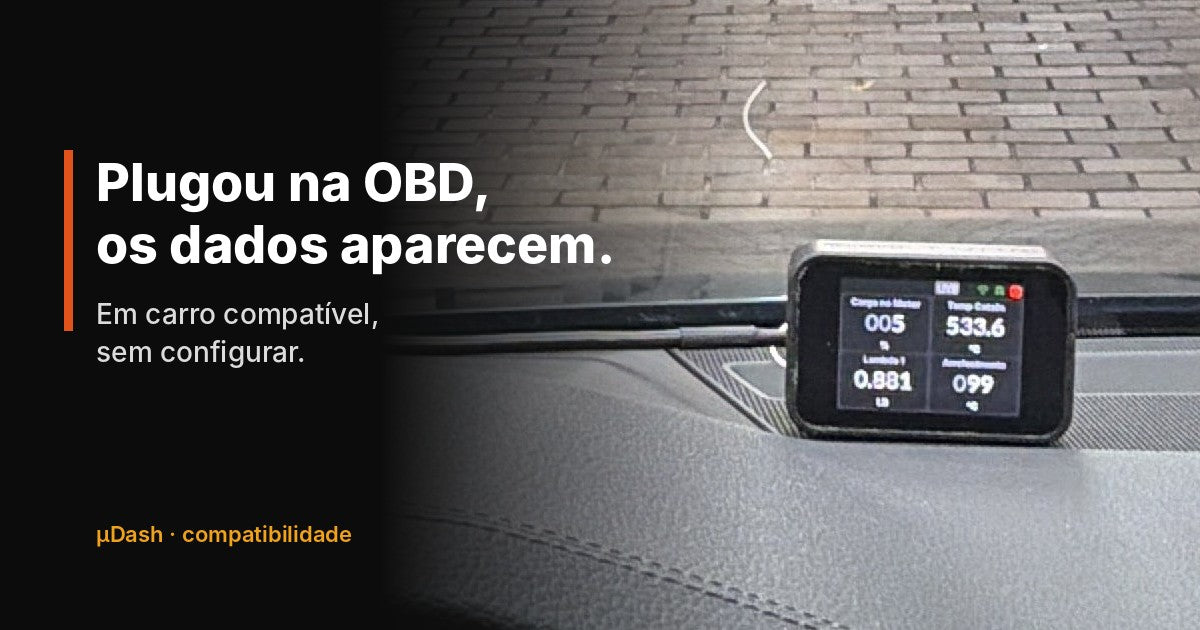 µDash Pro Tune mostrando dados do carro