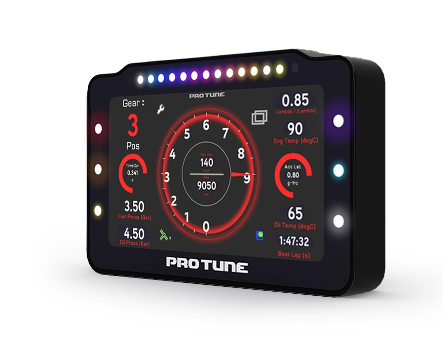 TDL 7 EVO Pro Tune — sistema de telemetria com tela capacitiva de 7 polegadas para automobilismo profissional